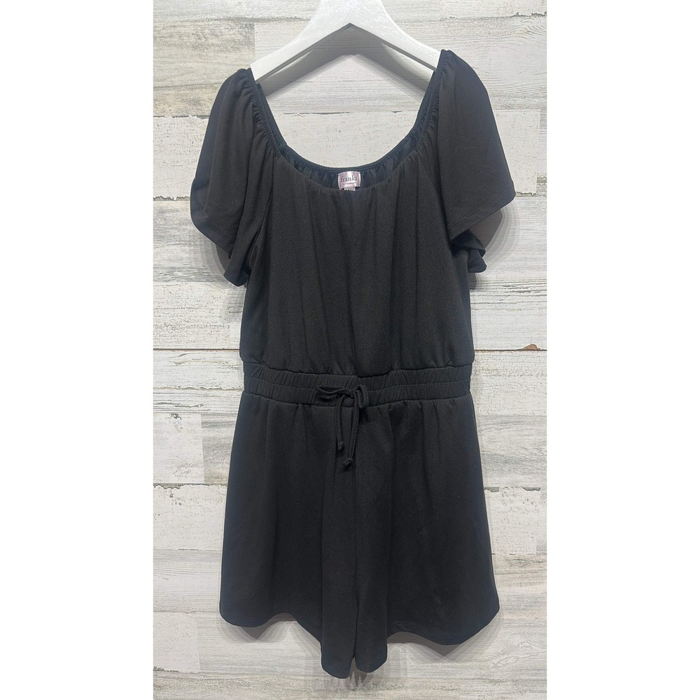 Franki Romper Girls XL Black Flutter Sleeve Elastic Waist EUC‎